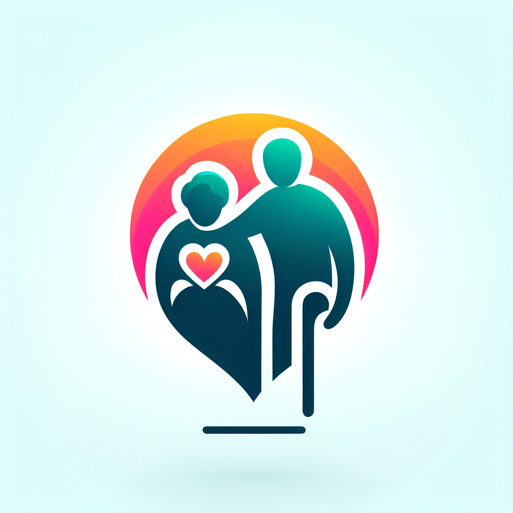 A logo for a website following the journey of a strong wife caring for a seriously ill husband, capturing the strength and resilience of the human spirit in a simple and impactful design.